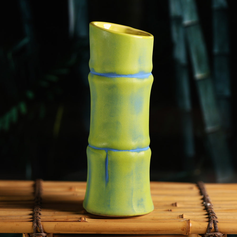 Bamboo Mug - Retro Green with Blue Wash