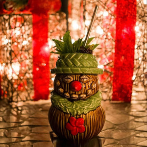 Coconut Snowman Holiday Tiki Mug