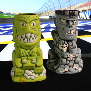 Gill Gasser & Ghoul Gasser Tiki Mugs & Metal Print Set