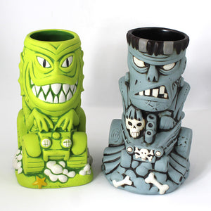 Gill Gasser & Ghoul Gasser Tiki Mug Set