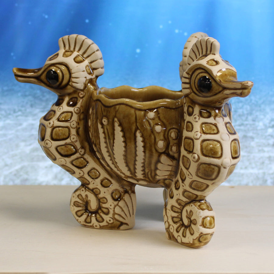 Seahorse Bowl - Brown Wiped - by Bai