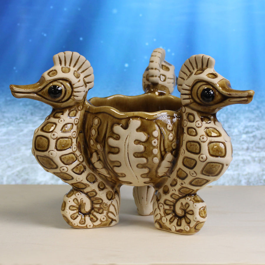 Seahorse Bowl - Brown Wiped - by Bai