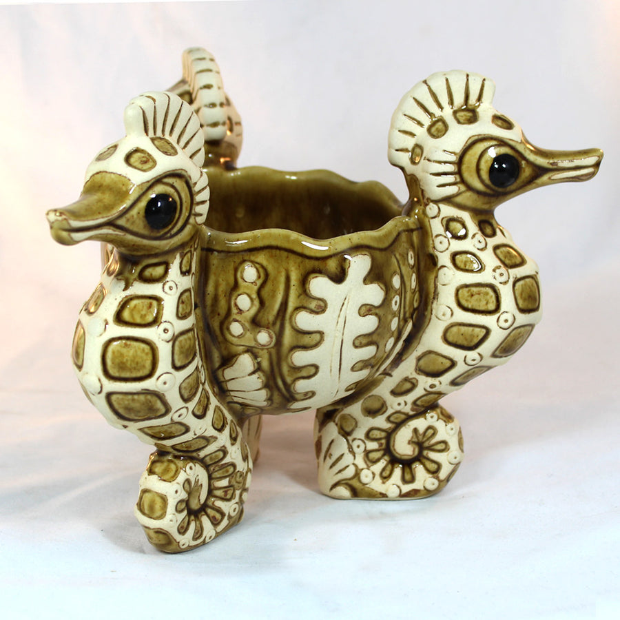 Seahorse Bowl - Brown Wiped - by Bai