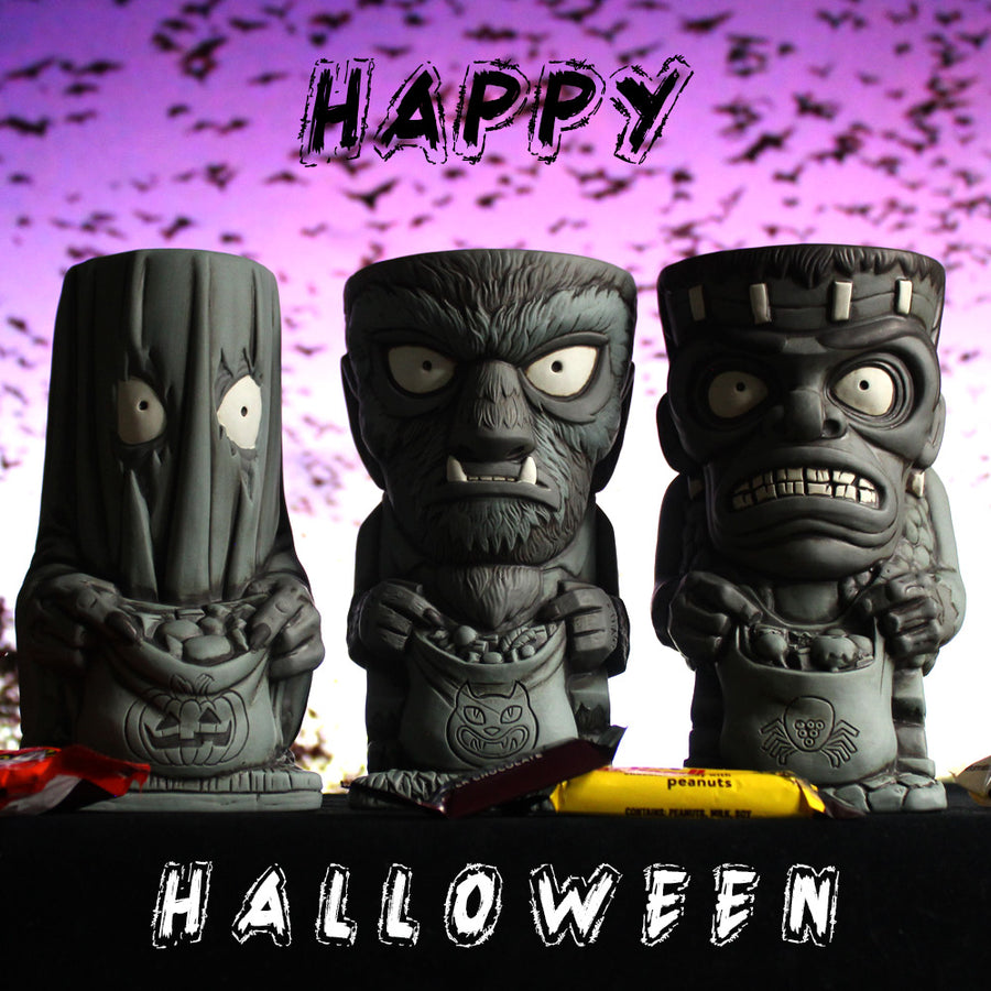 The Trick or Treater Terrifying Trio Tiki Mug Set